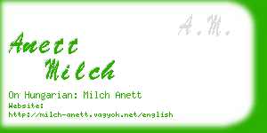 anett milch business card